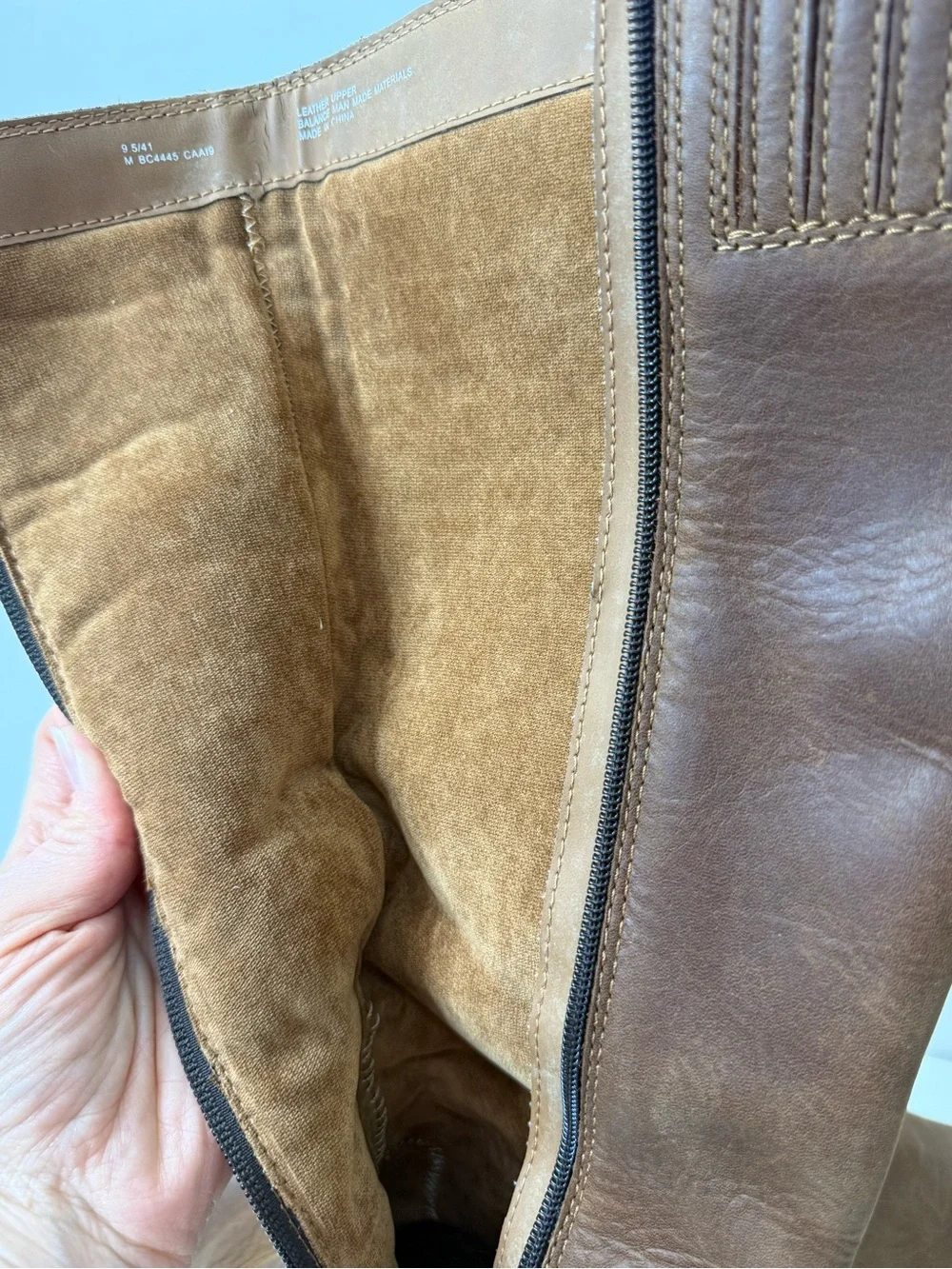 B.O.C. Distressed Brown Leather Buckle Riding Boots Stacked Block Heel Size 9.5